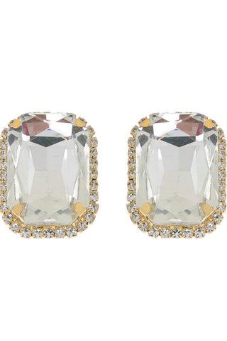 Rhinestone Octagon Cut Crystal Stud Earrings - Born To Glam