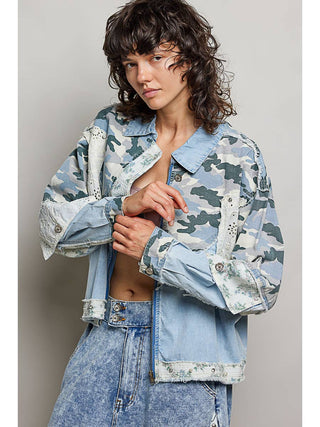 Patchwork Camo Denim Statement Jacket duplicate