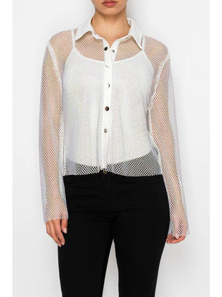 White Sparkly Mesh Jacket - Born To Glam