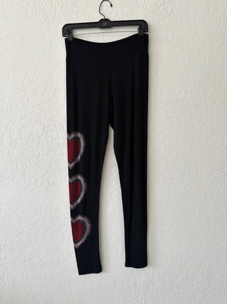 Style the Black Rhinestone Heart Legging exclusively at Born To Glam