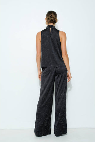 Black Rhinestone Embellished Top - Born To Glam