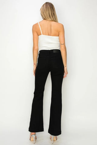 Black Crystal Pocket Flare Jeans