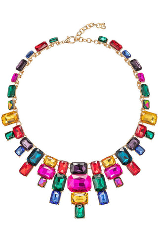 Jamie Rainbow Statement Necklace - Born To Glam