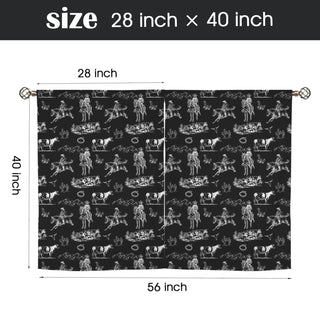 Baha Ranch Ranch Life Window Curtains 28"x40" (2-Piece) Made in America - Born To Glam