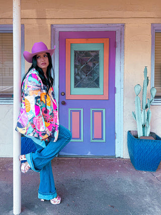 Retro Pop Western Collage Blazer — Faire photo 4