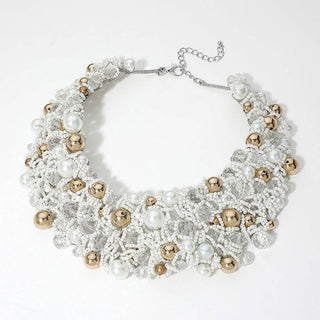 Wire Beaded Collar Necklace - Born To Glam