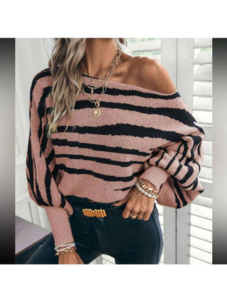 Pink Zebra Balloon Sleeve Sweater alternate