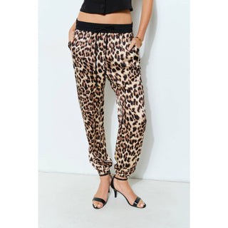 Leopard Print Elastic Waistband Jogger Pants - Born To Glam