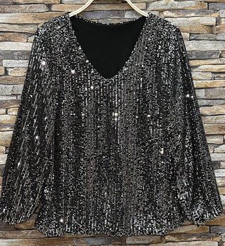 Italian Silver Sequined Blouse - Born To Glam