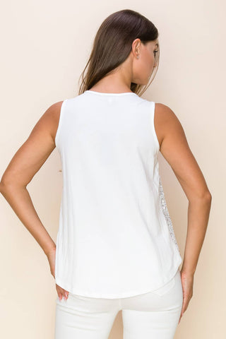 Taupe Sequin Tank Top - Born To Glam