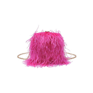 Feathered Flair Evening Bag Pink - Born To Glam