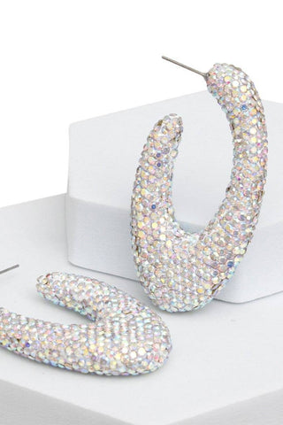 Iridescent Open Hoop Earrings - Born To Glam