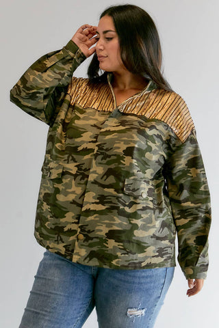 Gold  Sequined Camo Jacket - Born To Glam