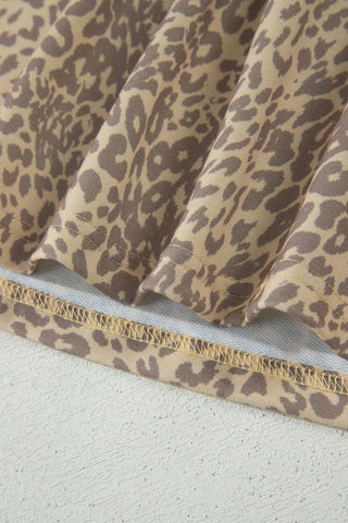 Khaki Leopard Star Patch Studded Oversized Tee — view 12