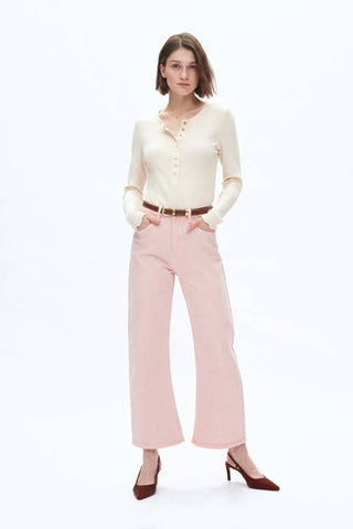 Mid Rise Pink Barrel Jeans - Born To Glam