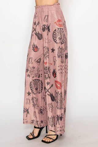 Pink Rock and Roll Lurex Palazzo Pants - Born To Glam