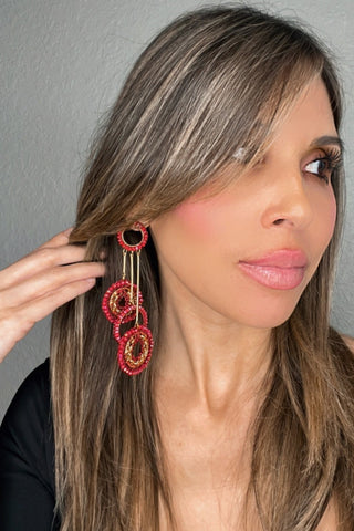 Circle Long Crystal Statement Earring - Born To Glam