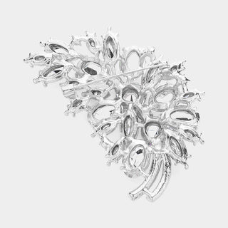 Glass Crystal Leaf Pin Brooch - Born To Glam
