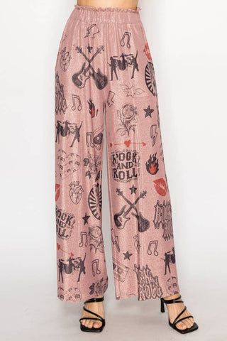 Pink Rock and Roll Lurex Palazzo Pants - Born To Glam