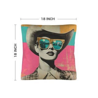 Retro Cowgirl Pop Art Pillow Case - Born To Glam
