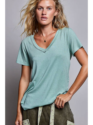 Teal Signature Jersey Stone Washed Top duplicate