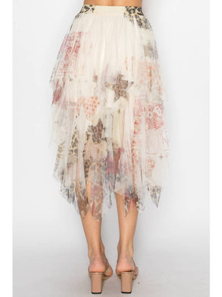 Star Rose Dreamy Tiered Tulle Floaty Hem Skirt - Born To Glam
