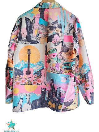 Retro Pop Western Collage Blazer — Faire photo 9