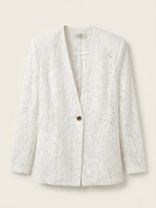 Ivory Floral Lace Blazer