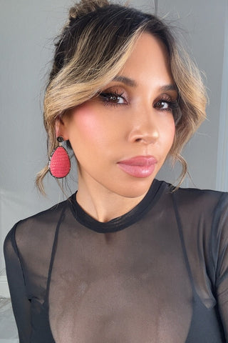 Leather 925 Sterling Silver Teardrop Earrings - Born To Glam