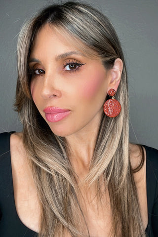Rust Round Crystal Earring - Born To Glam