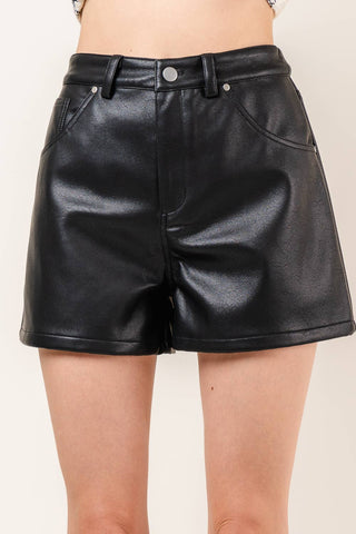 Chic Vegan Leather Shorts - Born To Glam