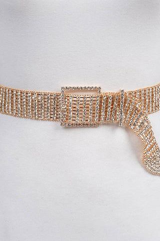 Adjustable Rhinestone Shiny Belt - Born To Glam