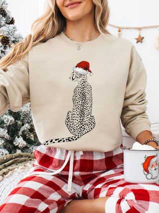 Santa Leopard Animal Print Ugly Christmas Sweater Sweatshirt