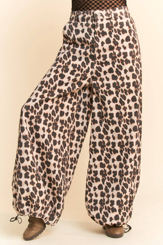 GARMENT WASHED FLORAL PATCH WAIST WIDE OPEN PANTS - Born To Glam