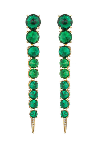 Harper Green Cubic Zirconia Drop Earrings - Born To Glam