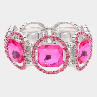 Pave Oval Crystal Stretch Bracelet - Born To Glam