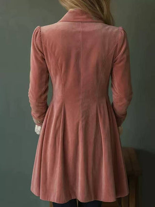 Pink Embroidered Velvet Longline Blazer Pink view 2