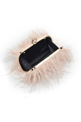 Harlow Feather Evening Bag Soft Pink - Born To Glam