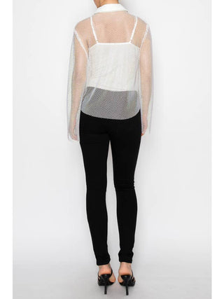 White Sparkly Mesh Jacket - Born To Glam