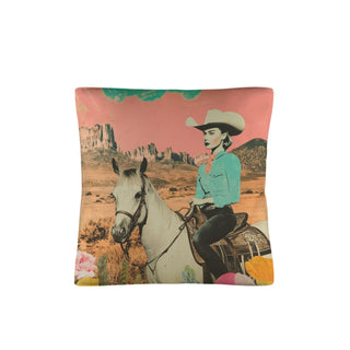 Retro Cowgirl Western Ride Throw Pillow Case - Born To Glam