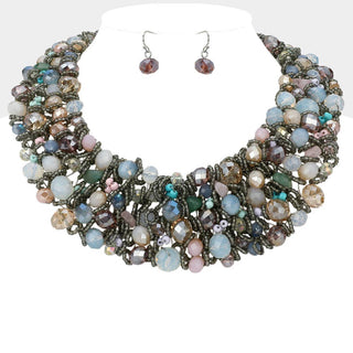 Wire Beaded Collar Necklace - Born To Glam