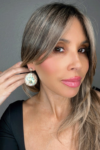 Gemstone Swirls Gold Crystal Earring - Born To Glam