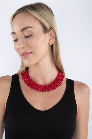 Anita Statement Necklace - Red - Born To Glam