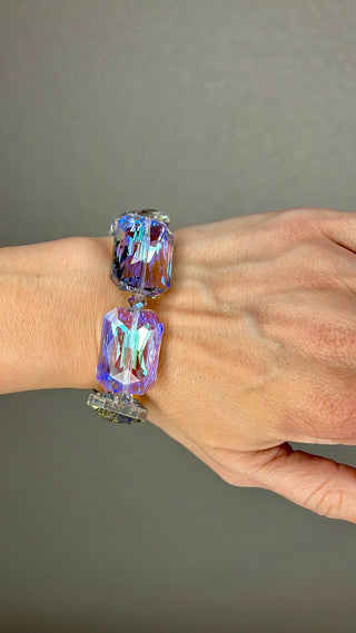 Rectangle Crystal Stretch Bracelet - Born To Glam