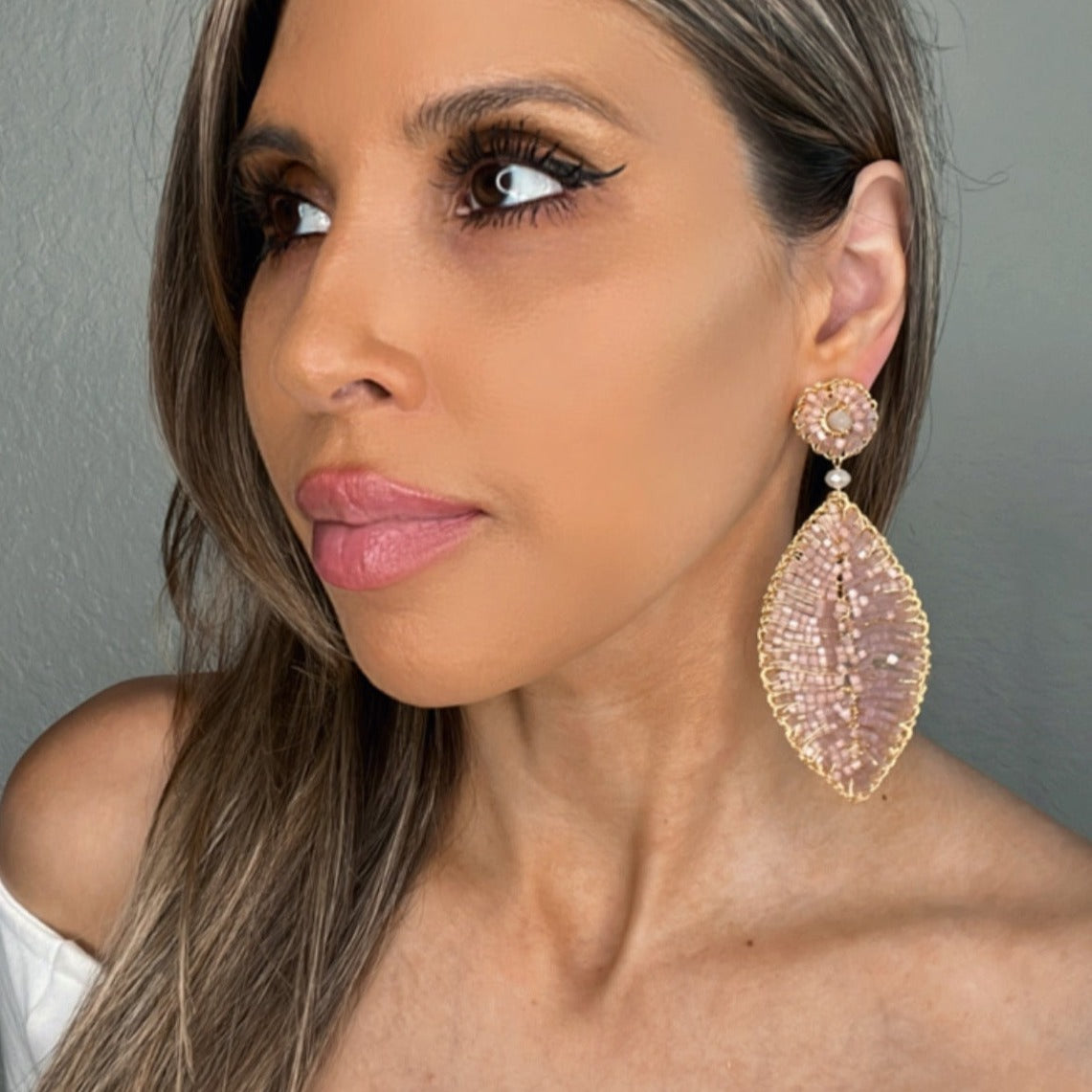 Meticulous Crystal Leaf Statement Earring - Born To Glam