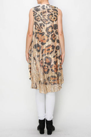 Leopard Print Sequin Vest - Born To Glam