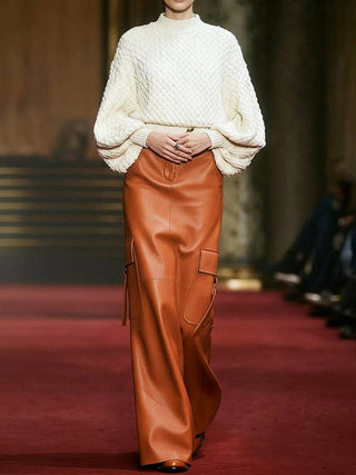 Caramel Pocket Column Skirt
