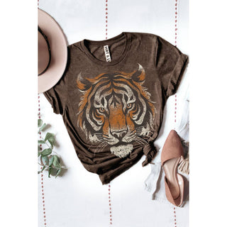 Tiger Big Face Mineral Graphic Tee - Born To Glam