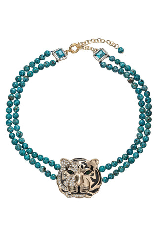 Tiger Agate Natural Stone Beaded Necklace - Born To Glam