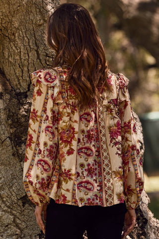 Floral Printed Peasant Blouse - Born To Glam
